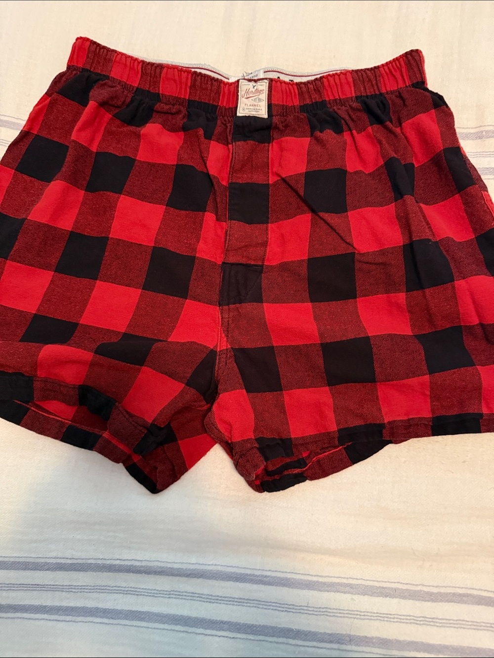 American Eagle Outfitters Red and Black Buffalo Plaid Men’s Shorts